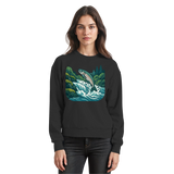 Front view of Arvenzo silver run sweatshirt in deep black, showcasing a classic casual sweatshirt design.