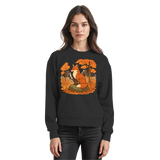 Arvenzo Ember Trail sweatshirt in deep black, front view showing classic crew neck and soft fabric texture.