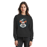 Black Arvenzo Star Map sweatshirt featuring a celestial star pattern on the front, made from comfortable sweatshirt fabric.