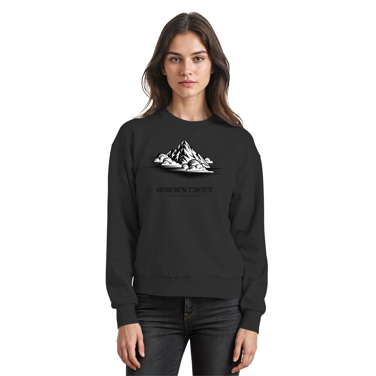 Black Arvenzo Summit Point sweatshirt featuring a simple front design and comfortable fit.