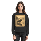 Black Arvenzo Calm Shore Sweatshirt front view, soft fabric, minimalistic design, and classic crew neck style.