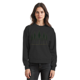 Arvenzo Pine Dusk Sweatshirt in deep black, front view showing a comfortable casual sweatshirt with a simple design.