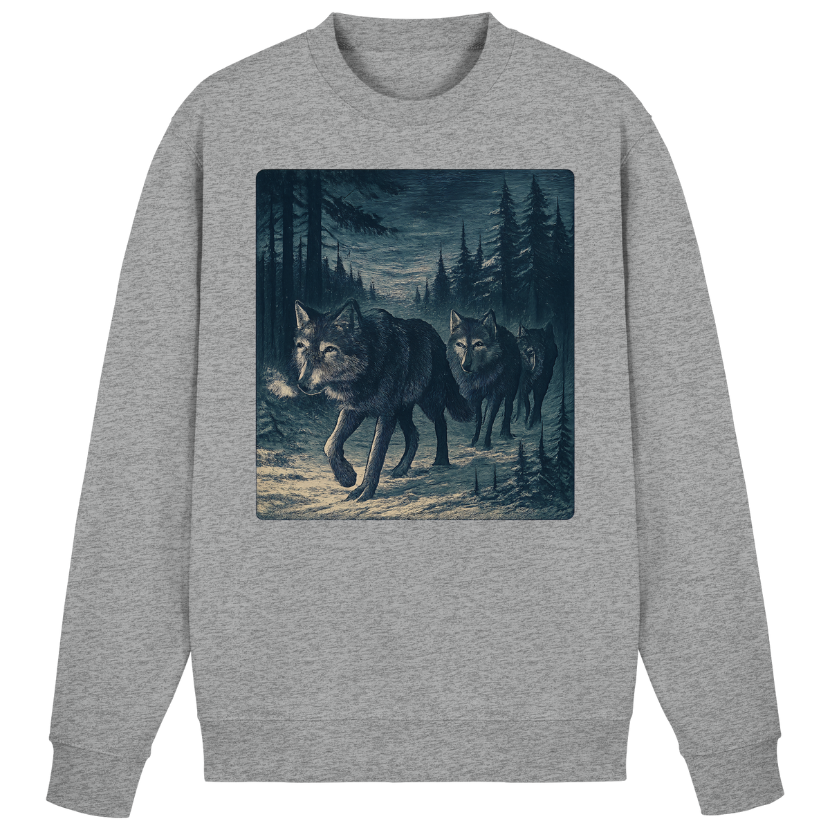 Arvenzo Pack North sweatshirt in heather grey, front view showing a casual, comfortable sweatshirt with a simple design.