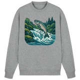 Front view of Arvenzo silver heather grey sweatshirt with a classic crew neck and relaxed fit.