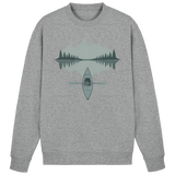 Heather grey Arvenzo Mirror Lake sweatshirt displayed from the front, featuring a classic crew neck and soft fabric.