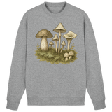Heather grey Arvenzo Forest Floor sweatshirt front view, casual sweatshirt with forest-themed design, soft and comfortable fabric.