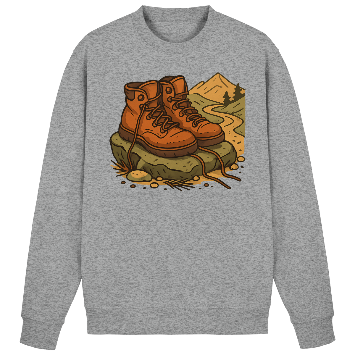 Heather grey Arvenzo Trail Rest sweatshirt with a relaxed fit, front view showcasing soft fabric and casual style.