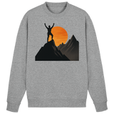 Arvenzo Bold Ascent sweatshirt in heather grey, front view showing classic crewneck design and soft fabric.