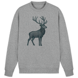Arvenzo Mist Crown sweatshirt in heather grey, front view showing casual crewneck design and soft fabric texture.