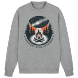 Heather grey Arvenzo Star Map sweatshirt showing a front view with celestial star patterns on a cozy, casual sweatshirt.
