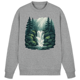 Heather grey Fall Creek sweatshirt by Arvenzo, front view showing classic crewneck design and soft fabric texture.