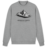 Arvenzo Summit Point sweatshirt in heather grey, front view showing a classic crewneck design and soft fabric texture.