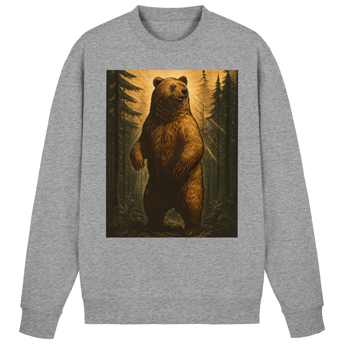 Heather grey Arvenzo Deep Timber sweatshirt shown from the front, featuring a classic crewneck and comfortable fit.