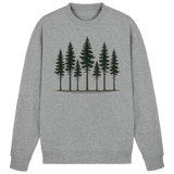 Arvenzo Pine Dusk sweatshirt in heather grey, front view showcasing a cozy, casual sweatshirt with a simple design and soft fabric.