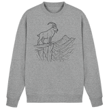 Arvenzo Cliff Edge Sweatshirt in heather grey, front view showing classic crewneck design and soft fabric for casual wear.