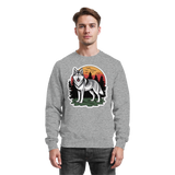 Heather grey Arvenzo Lone Dusk sweatshirt, front view showing a comfortable, casual sweatshirt with a simple neckline.