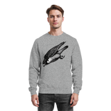Heather grey Arvenzo Swift Dive sweatshirt shown from the front, featuring a classic crewneck design and soft fabric.