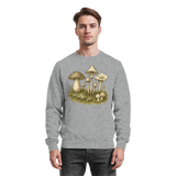 Arvenzo Forest Floor sweatshirt in heather grey, front view showing comfortable crewneck design and soft fabric.