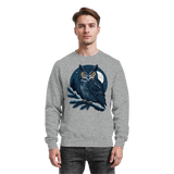Heather grey Arvenzo Night Watch sweatshirt displayed from the front, featuring a classic crew neck and minimalist design.