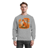 Arvenzo Ember Trail sweatshirt in heather grey, front view showing classic crewneck design and soft fabric texture.