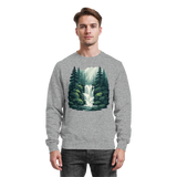 Arvenzo Fall Creek sweatshirt in heather grey, front view showing a classic crewneck design and soft fabric texture.