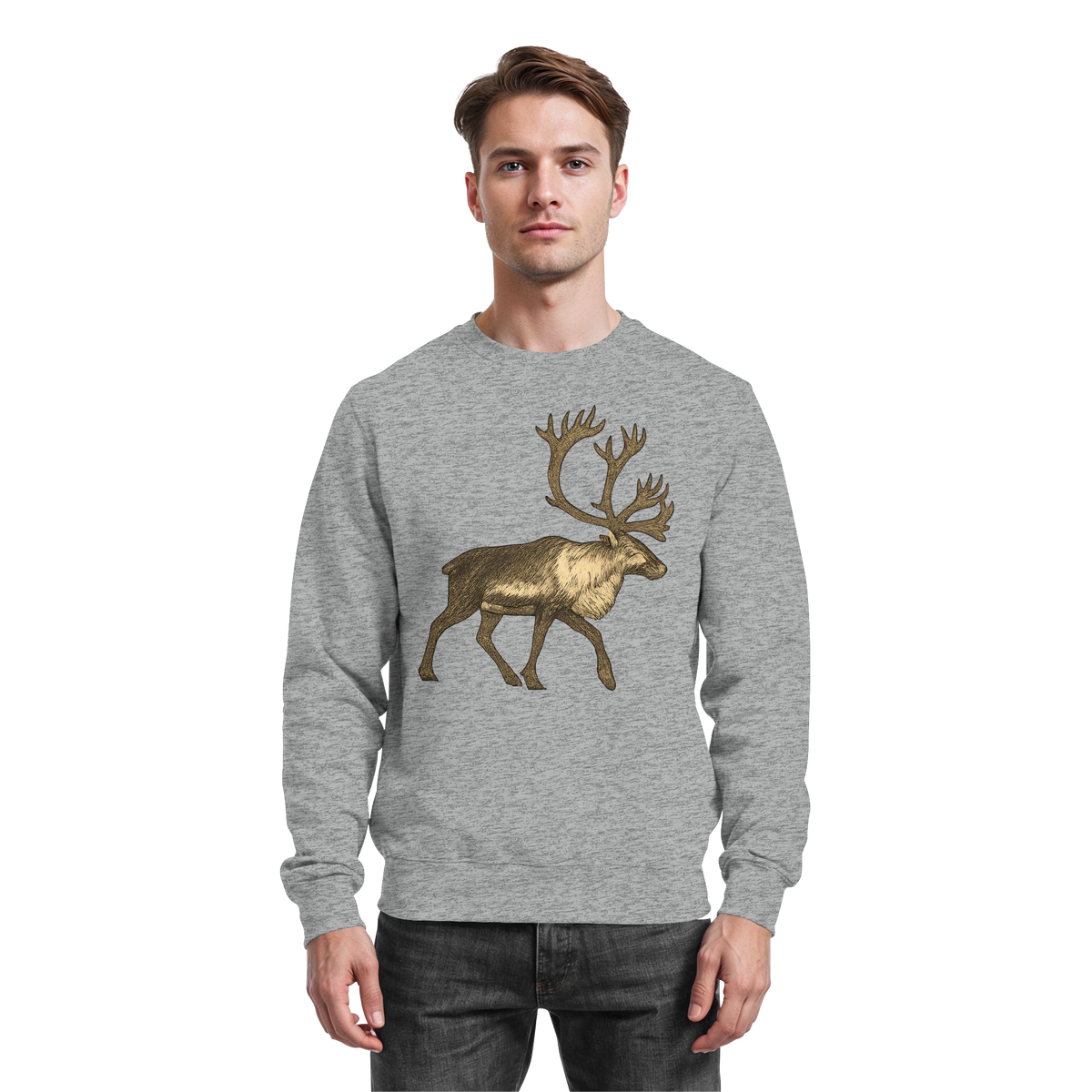 Heather grey Arvenzo Tundra Walk sweatshirt featuring a simple front design and comfortable fit.