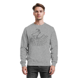 Heather grey Arvenzo Cliff Edge sweatshirt front view, showcasing a casual sweatshirt with a simple, modern design.