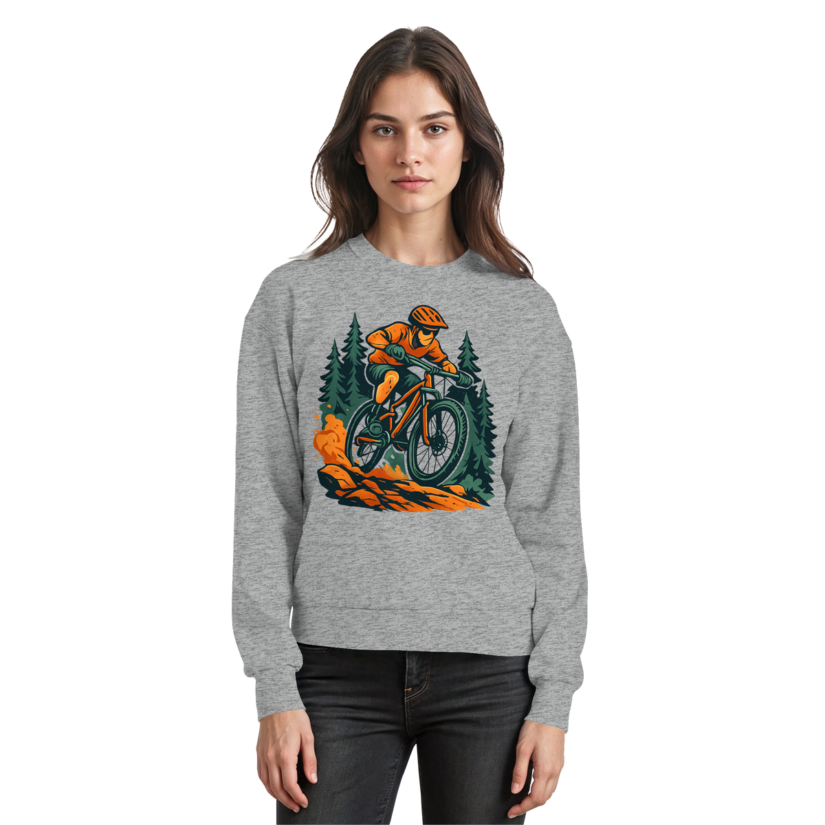 Heather grey Arvenzo Dirt Rush sweatshirt shown from the front, featuring a classic crewneck design and soft fabric.