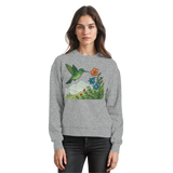Arvenzo Bloom Wing sweatshirt in heather grey, front view showcasing casual sweatshirt with wing graphic design.