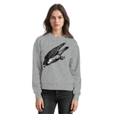 Heather grey Arvenzo Swift Dive sweatshirt displayed from the front, showcasing its classic crewneck design and soft fabric.