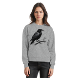 Heather grey Arvenzo Dark Raven sweatshirt with a classic crewneck design, front view showing soft fabric and comfortable fit.