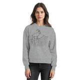 Arvenzo Cliff Edge sweatshirt in heather grey, front view showing a casual crewneck sweatshirt with subtle design details.