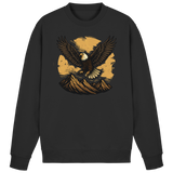 Black Iron Wing Sweatshirt by Arvenzo, front view showing the minimalist design and comfortable fit.
