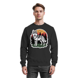 Black Arvenzo Lone Dusk sweatshirt with a simple front view, showcasing a classic crewneck design.
