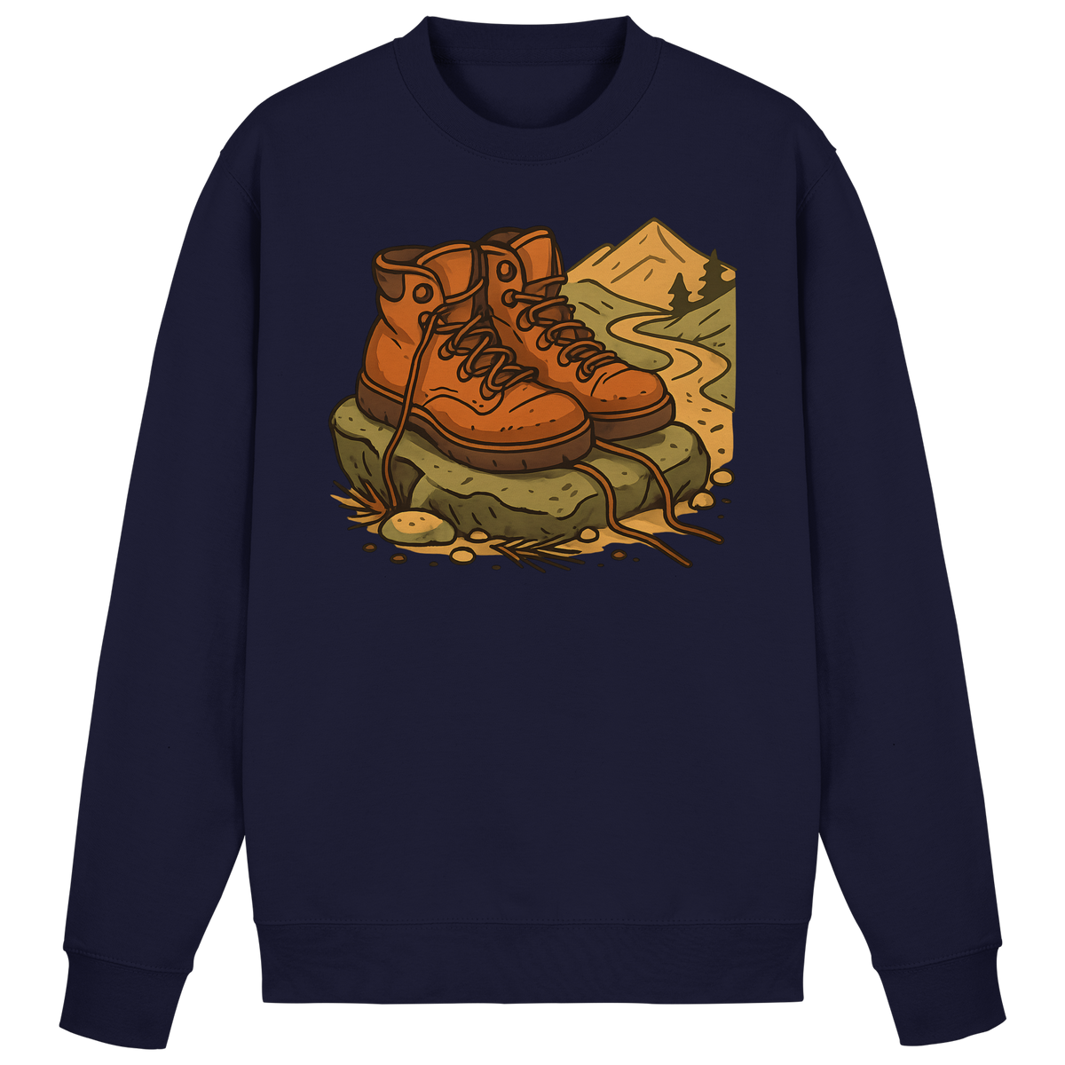 Arvenzo Trail Rest sweatshirt in navy with a crew neck and front design, made from comfortable sweatshirt fabric.