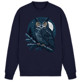Front view of an Arvenzo navy night watch sweatshirt with a simple, classic design in oxford fabric.