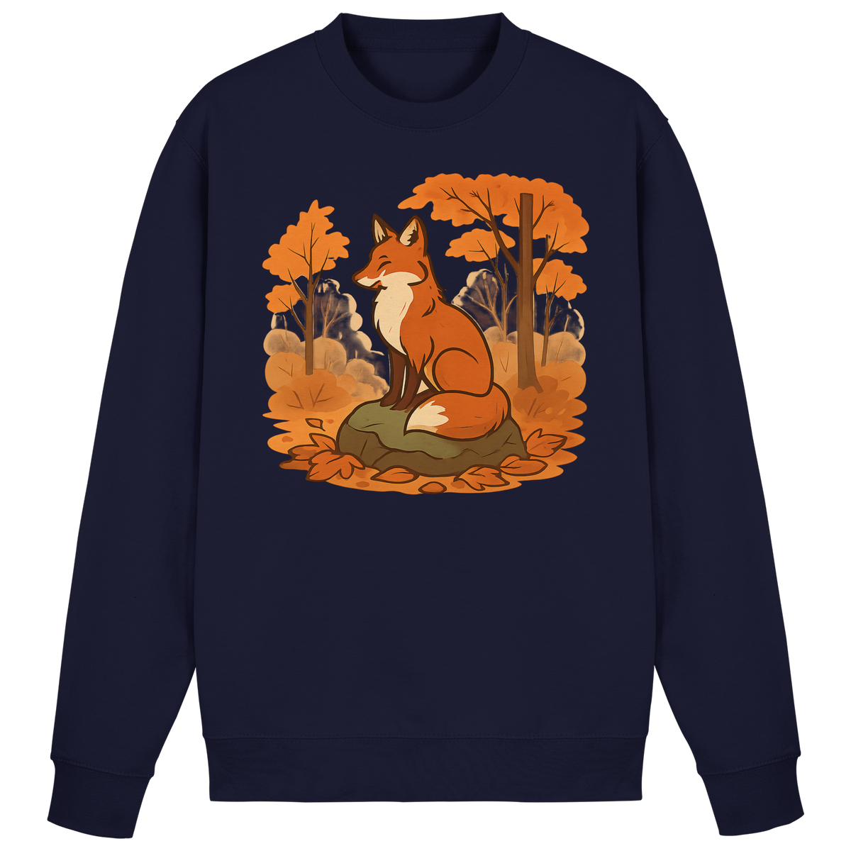 Arvenzo Ember Trail navy sweatshirt with a front design, crew neck, and comfortable fit, shown on a plain background.