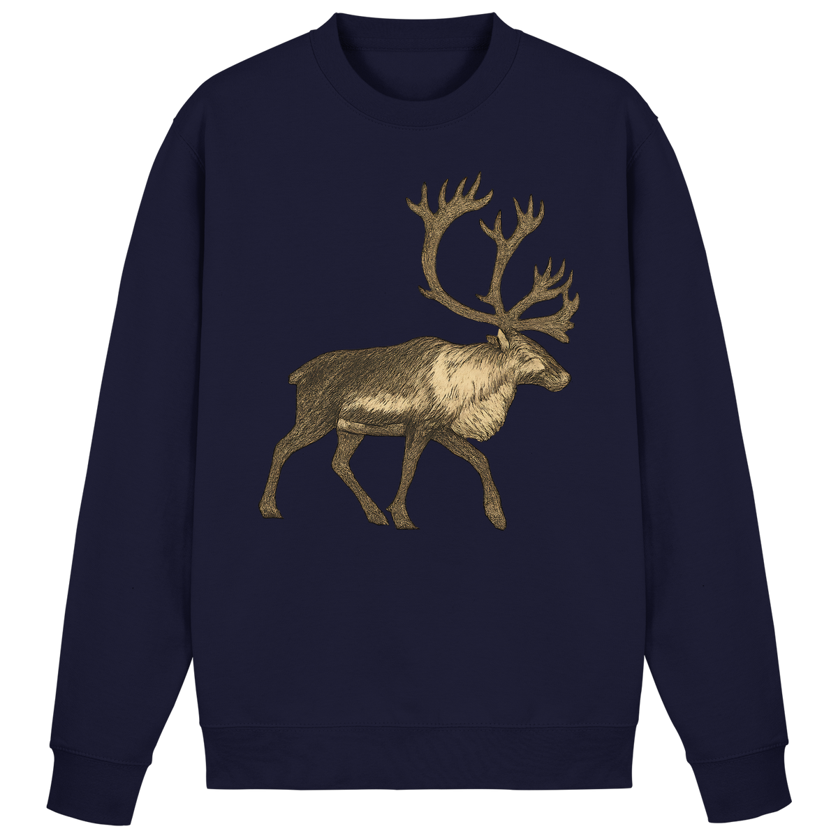 Navy Tundra Walk Sweatshirt by Arvenzo, front view showing a classic crewneck design and soft fabric texture.