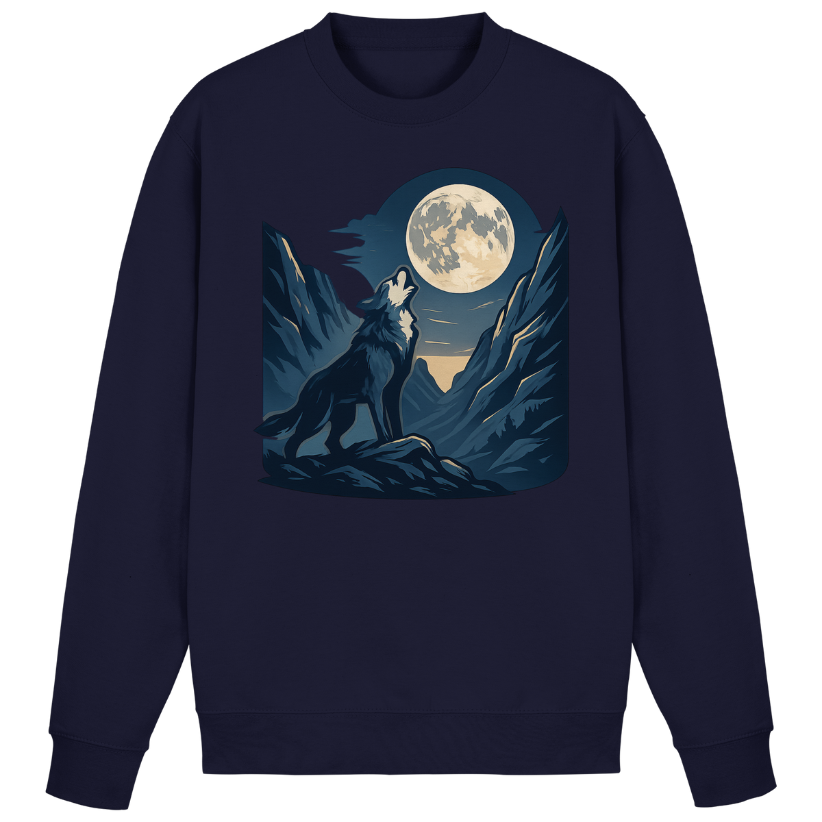 Silver Arvenzo Howl sweatshirt in navy with a front design, made from comfortable sweatshirt material.