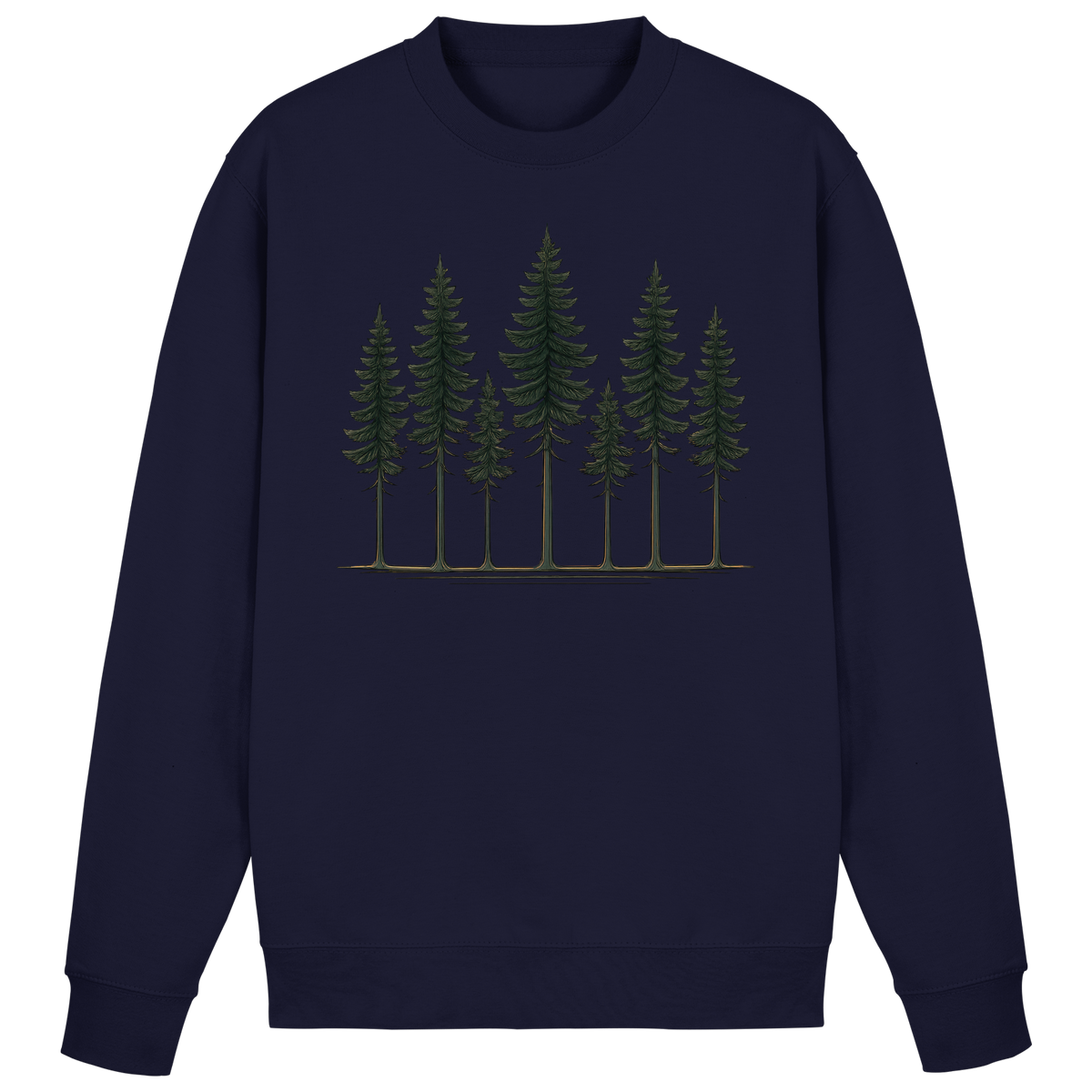 Navy Pine Dusk Sweatshirt by Arvenzo showing a front view, with a classic crew neck and soft fabric in a casual style.