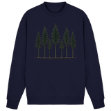 Navy Pine Dusk Sweatshirt by Arvenzo showing a front view, with a classic crew neck and soft fabric in a casual style.