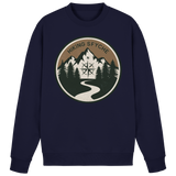 Arvenzo Trail Crest sweatshirt in navy, front view showing a classic crewneck sweatshirt with a simple, clean design.