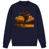 Arvenzo Elk Meadow navy sweatshirt with a front design, made of soft fabric, showcasing a casual and comfortable style.