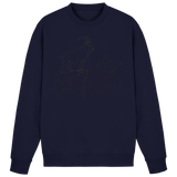 Arvenzo Cliff Edge navy sweatshirt showing a front view with a simple, classic design and crew neckline.