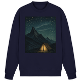 Arvenzo North Light navy sweatshirt with a classic crew neck, front view, soft cotton fabric, and minimal design.