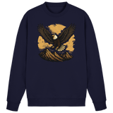 Arvenzo Iron Wing navy sweatshirt with a front graphic design, made of comfortable fabric, in a classic crewneck style.