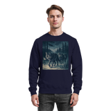 Navy blue Arvenzo Pack North sweatshirt with a front design, made from soft fabric, casual fit, displayed on a plain background.