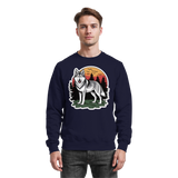 Navy blue Arvenzo Lone Dusk sweatshirt shown from the front, featuring a classic crewneck design and soft fabric.