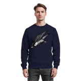 Arvenzo Swift Dive navy sweatshirt with a front view, showcasing a classic crewneck design and soft fabric.