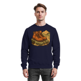 Arvenzo Trail Rest sweatshirt in navy, front view showing a relaxed fit and soft cotton fabric for outdoor comfort.